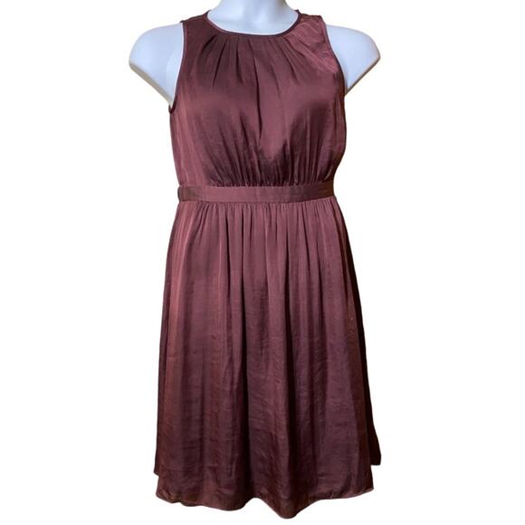 LOFT satin looking polyester dress gorgeous color party dress - women's 4 - Picture 1 of 8